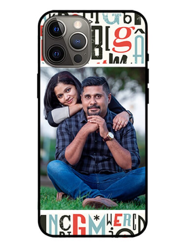 Custom Iphone 12 Pro Max Personalized Glass Phone Case  - Alphabet Design