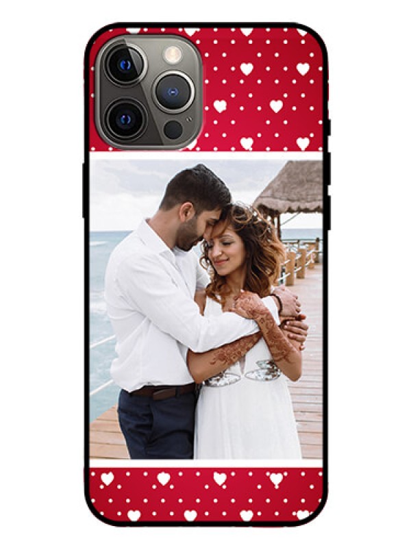Custom Iphone 12 Pro Max Photo Printing on Glass Case  - Hearts Mobile Case Design