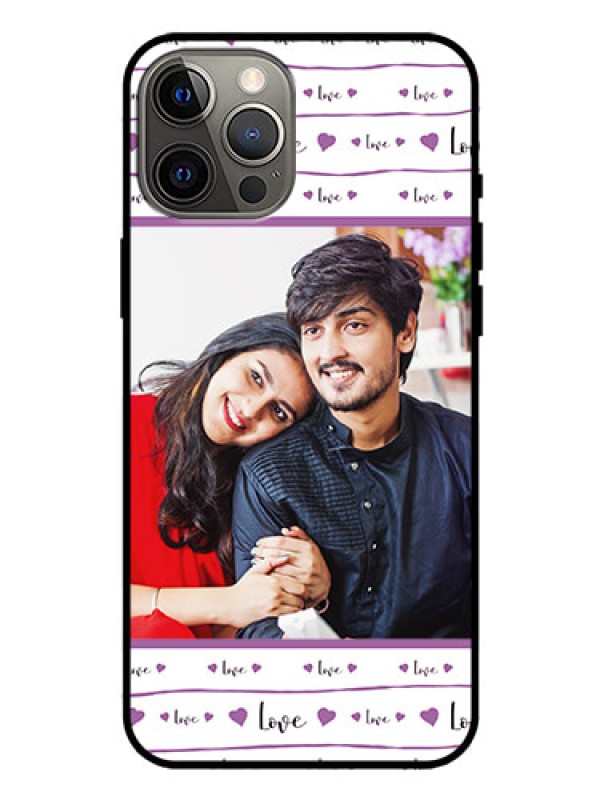 Custom Iphone 12 Pro Max Custom Glass Mobile Case  - Couples Heart Design