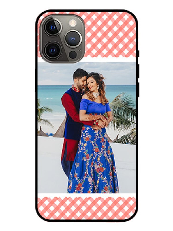 Custom Iphone 12 Pro Max Personalized Glass Phone Case  - Pink Pattern Design