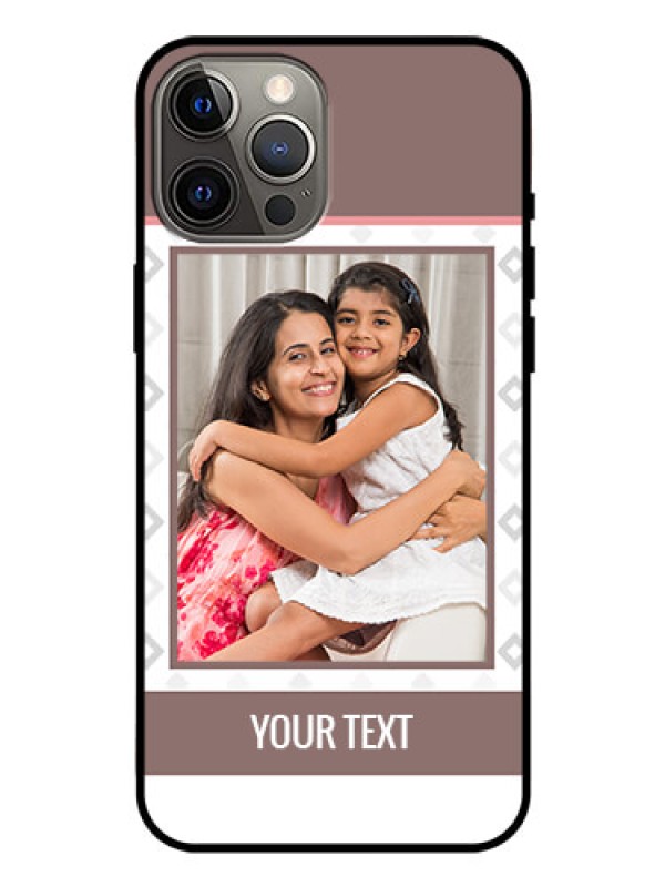 Custom Iphone 12 Pro Max Photo Printing on Glass Case  - Simple Diamond Design