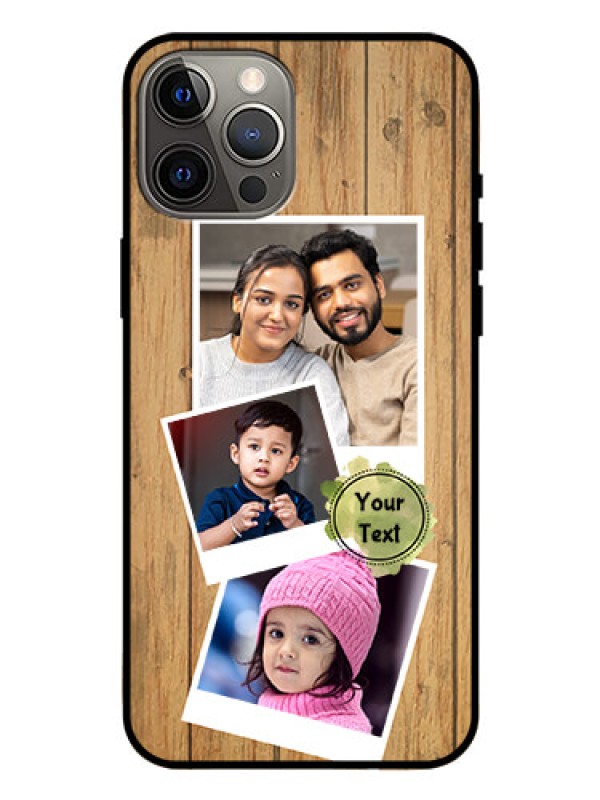 Custom Iphone 12 Pro Max Custom Glass Phone Case  - Wooden Texture Design