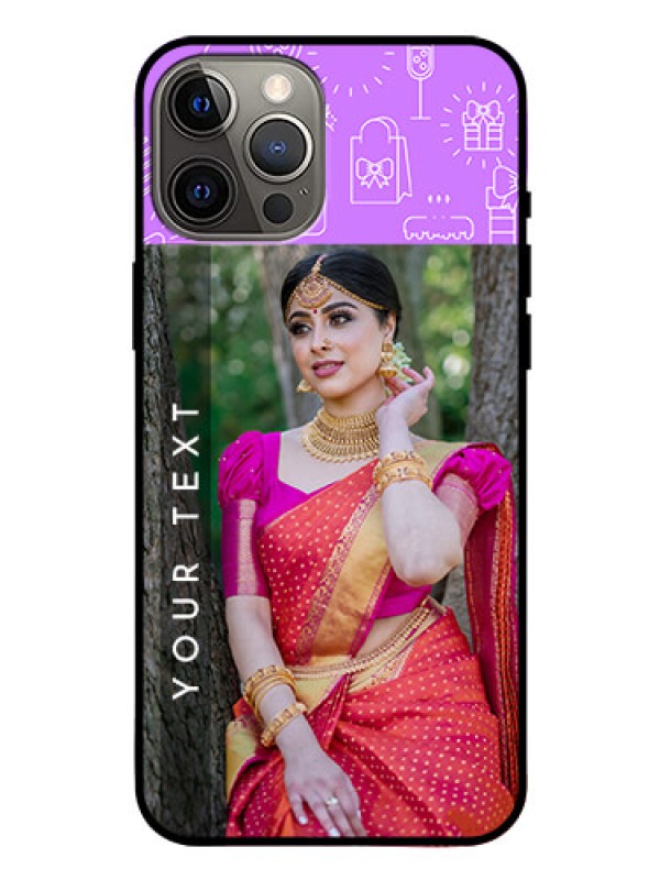 Custom Iphone 12 Pro Max Custom Glass Mobile Case  - Birthday Icons Design