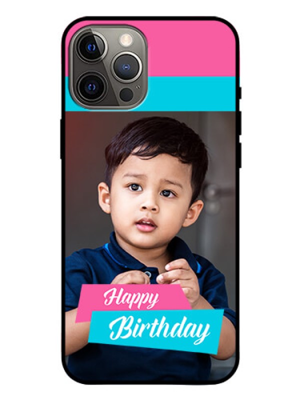 Custom Iphone 12 Pro Max Personalized Glass Phone Case  - Image Holder with 2 Color Design