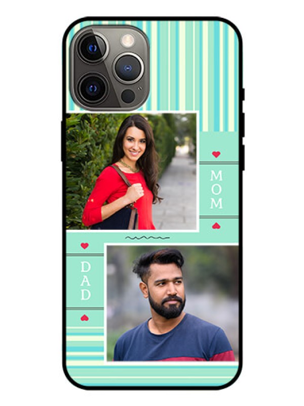 Custom Iphone 12 Pro Max Custom Glass Phone Case  - Mom & Dad Pic Design