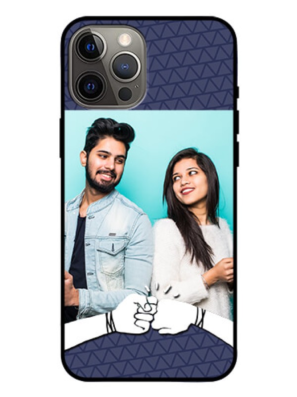 Custom Iphone 12 Pro Max Photo Printing on Glass Case  - with Best Friends Design  