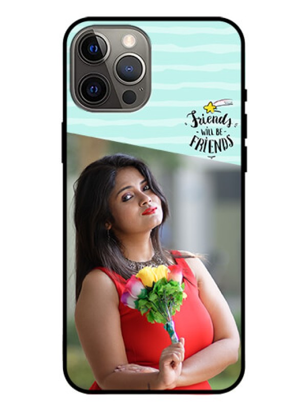 Custom Iphone 12 Pro Max Custom Glass Phone Case  - Friends Picture Icon Design