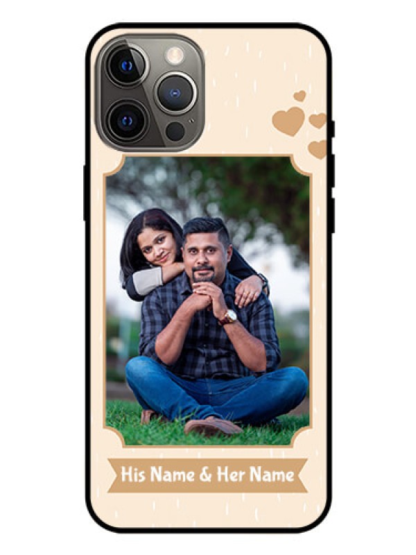 Custom Iphone 12 Pro Max Custom Glass Phone Case  - with confetti love design 