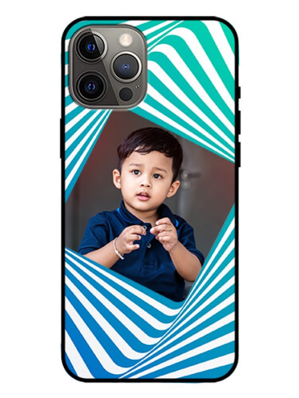 Custom Iphone 12 Pro Max Personalized Glass Phone Case  - Abstract Spiral Design