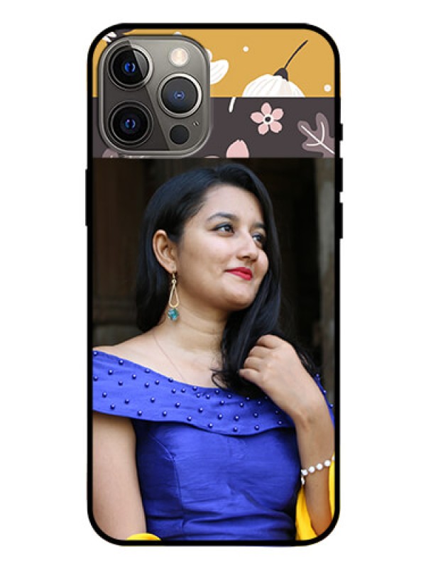 Custom Iphone 12 Pro Max Custom Glass Phone Case  - Stylish Floral Design