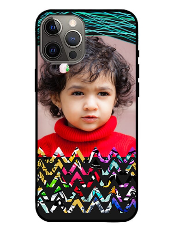 Custom Iphone 12 Pro Max Personalized Glass Phone Case  - Neon Abstract Design