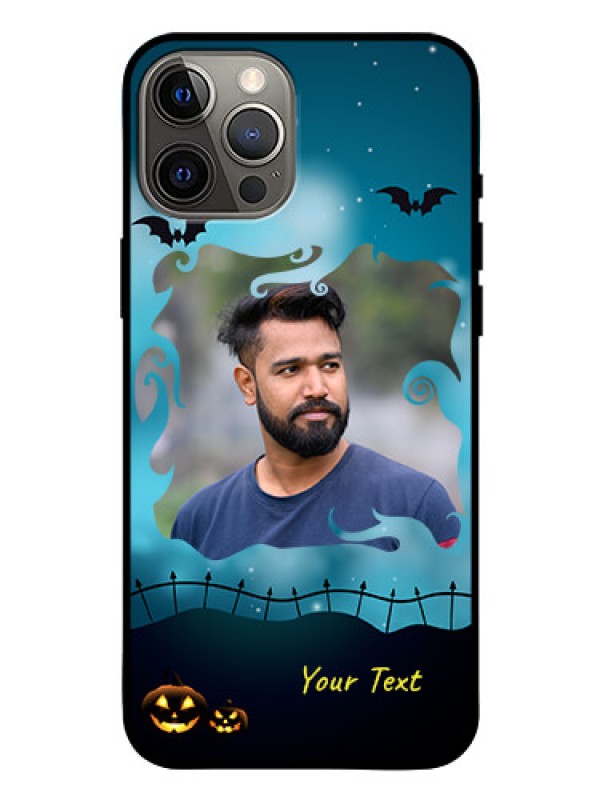 Custom Iphone 12 Pro Max Custom Glass Phone Case  - Halloween frame design