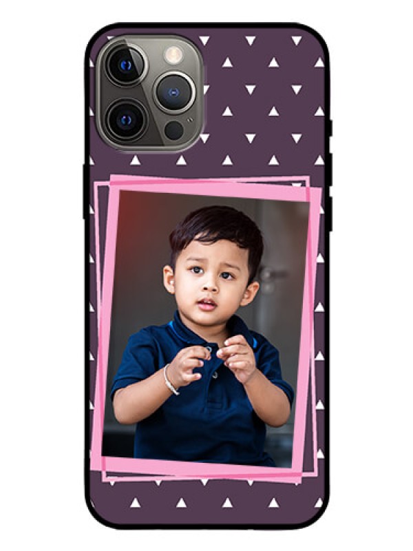 Custom Iphone 12 Pro Max Custom Glass Mobile Case  - Triangle Pattern Dotted Design