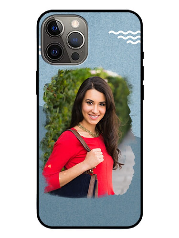 Custom Iphone 12 Pro Max Custom Glass Mobile Case  - Grunge Line Art Design