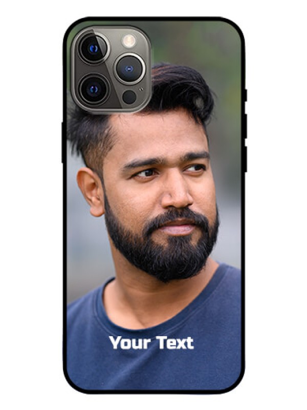 Custom Iphone 12 Pro Max Glass Mobile Cover: Photo with Text