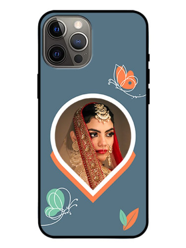 Custom iPhone 12 Pro Max Custom Glass Mobile Case - Droplet Butterflies Design