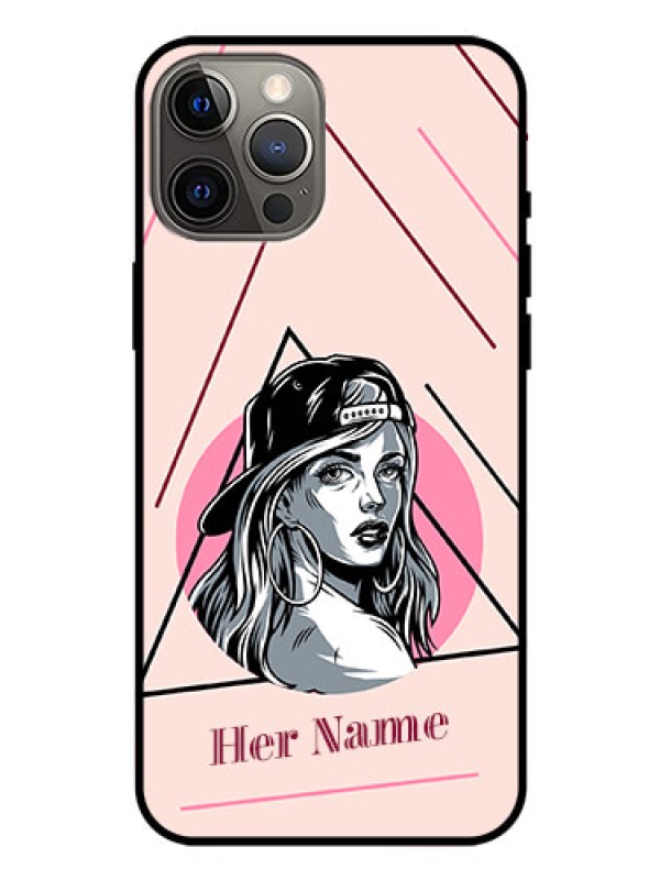 Custom iPhone 12 Pro Max Personalized Glass Phone Case - Rockstar Girl Design