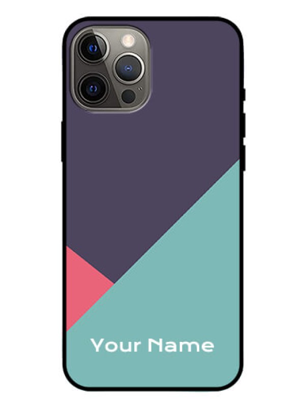 Custom iPhone 12 Pro Max Custom Glass Mobile Case - Tri Color abstract Design