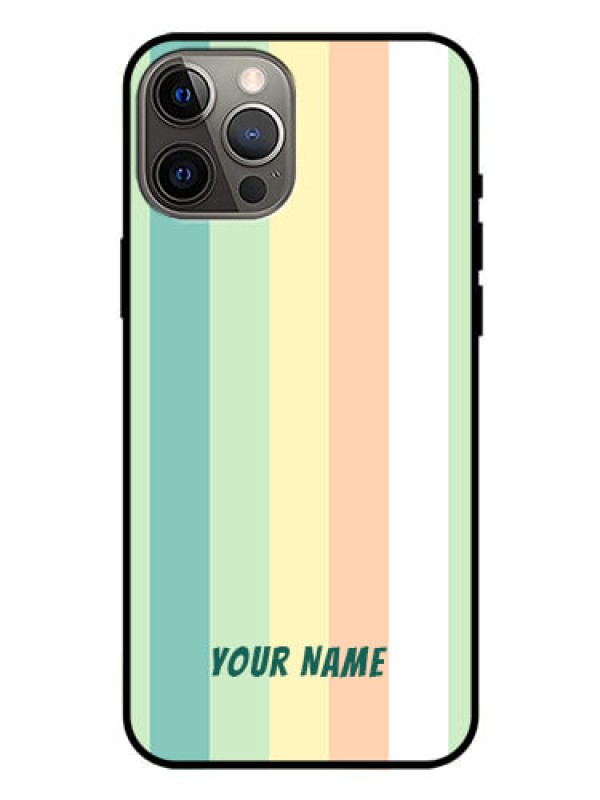 Custom iPhone 12 Pro Max Photo Printing on Glass Case - Multi-colour Stripes Design
