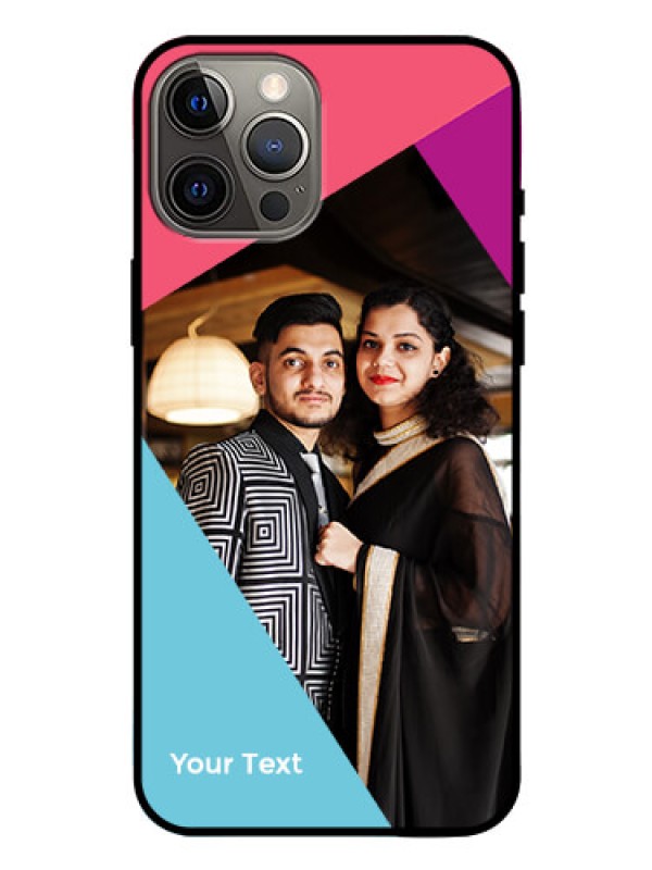 Custom iPhone 12 Pro Max Custom Glass Mobile Case - Stacked Triple colour Design