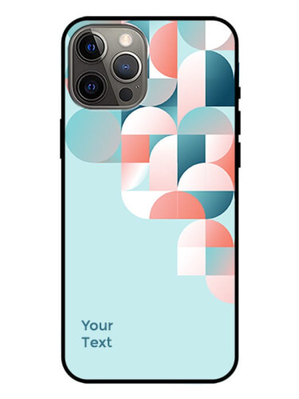 Custom iPhone 12 Pro Max Custom Glass Phone Case - Stylish Semi-circle Pattern Design