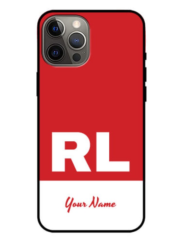Custom iPhone 12 Pro Max Personalized Glass Phone Case - dual tone custom text Design