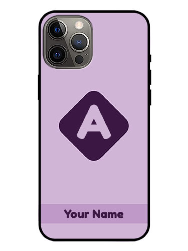 Custom iPhone 12 Pro Max Custom Glass Mobile Case - Custom Letter in curved badge Design