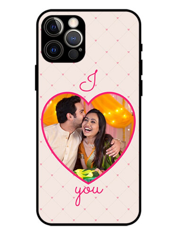 Custom Iphone 12 Pro Custom Glass Mobile Case  - Heart Shape Design