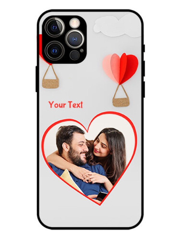 Custom Iphone 12 Pro Custom Glass Mobile Case  - Parachute Love Design