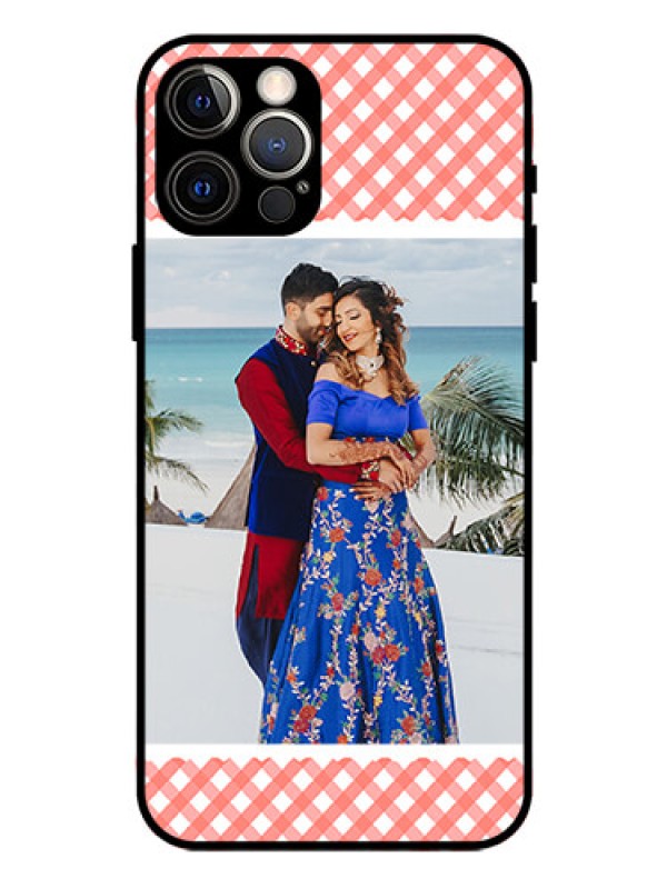 Custom Iphone 12 Pro Personalized Glass Phone Case  - Pink Pattern Design