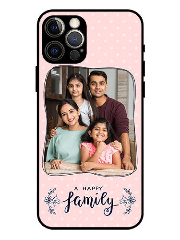Custom Iphone 12 Pro Custom Glass Phone Case  - Family with Dots Design
