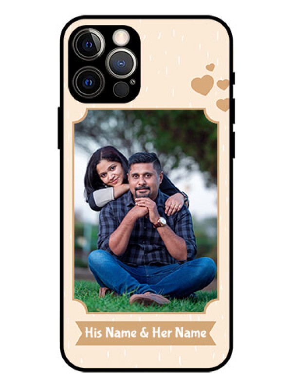 Custom Iphone 12 Pro Custom Glass Phone Case  - with confetti love design 