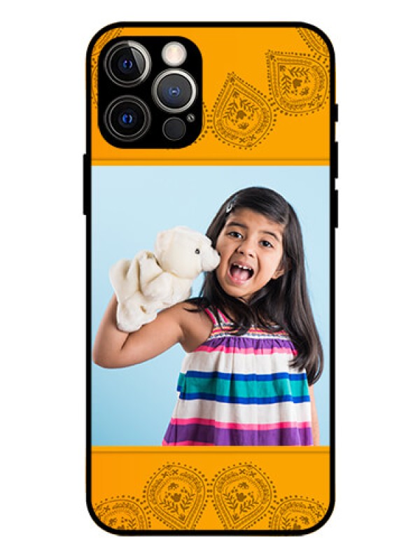 Custom Iphone 12 Pro Personalized Glass Phone Case  - Photo Wedding Design 