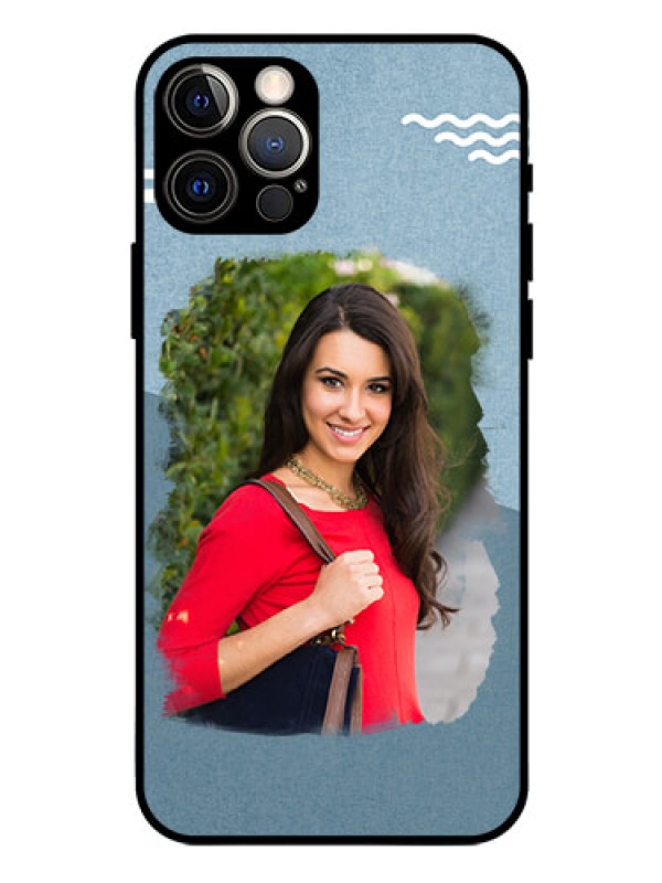 Custom Iphone 12 Pro Custom Glass Mobile Case  - Grunge Line Art Design