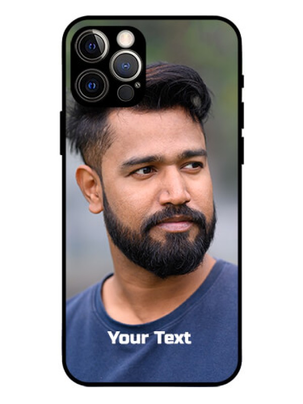 Custom Iphone 12 Pro Glass Mobile Cover: Photo with Text