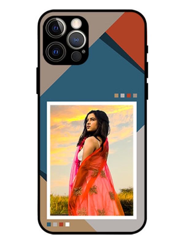 Custom iPhone 12 Pro Personalized Glass Phone Case - Retro color pallet Design