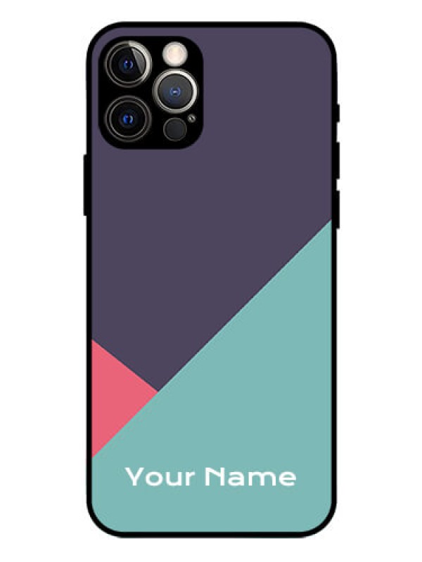 Custom iPhone 12 Pro Custom Glass Mobile Case - Tri Color abstract Design
