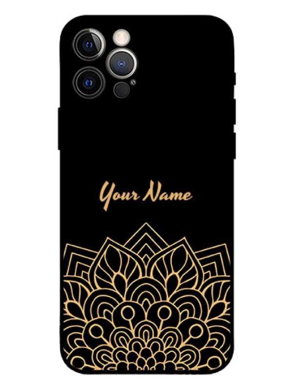 Custom iPhone 12 Pro Custom Glass Phone Case - Golden mandala Design