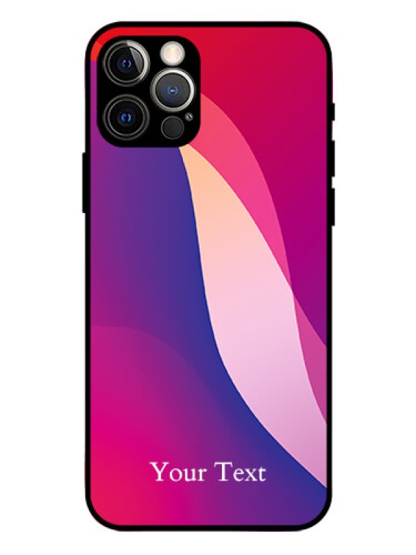 Custom iPhone 12 Pro Personalized Glass Phone Case - Digital abstract Overlap Design