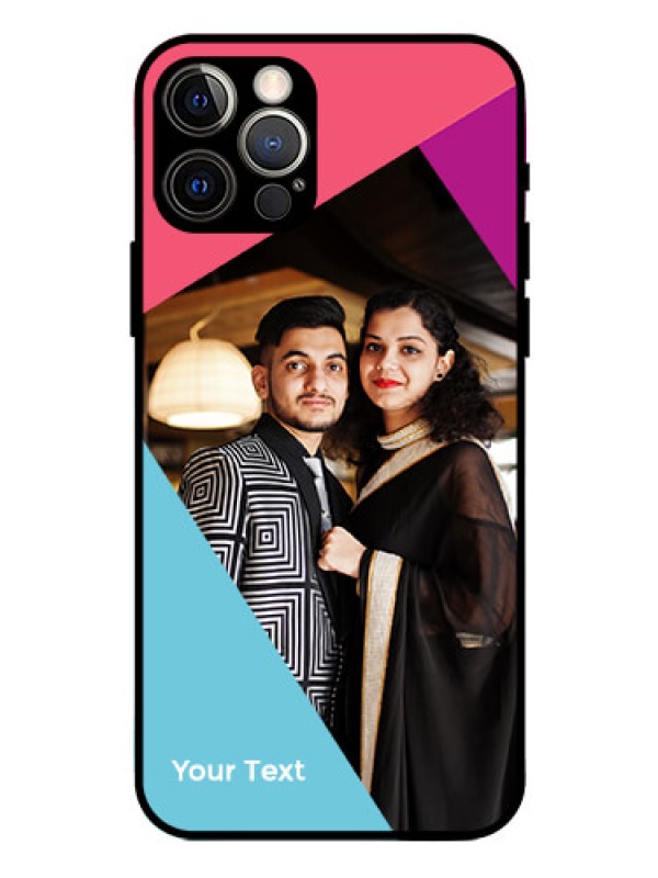 Custom iPhone 12 Pro Custom Glass Mobile Case - Stacked Triple colour Design