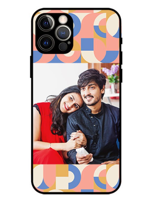 Custom iPhone 12 Pro Photo Printing on Glass Case - Semi-circle Maze Pattern Design
