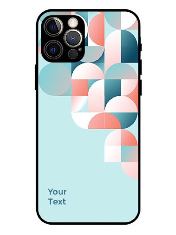 Custom iPhone 12 Pro Custom Glass Phone Case - Stylish Semi-circle Pattern Design