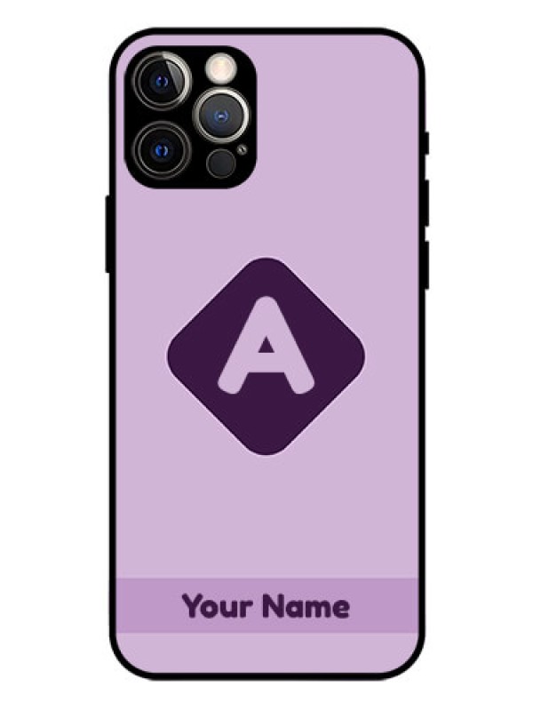 Custom iPhone 12 Pro Custom Glass Mobile Case - Custom Letter in curved badge Design