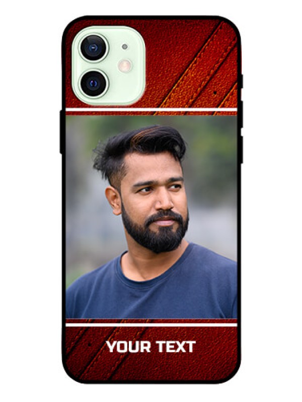 Custom Iphone 12 Personalized Glass Phone Case  - Leather Phone Case Design