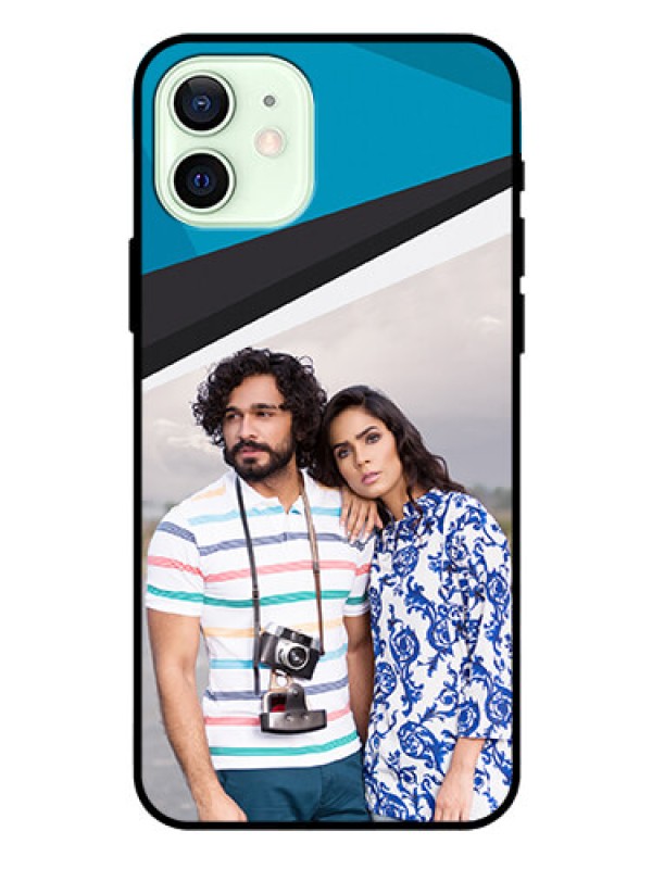Custom Iphone 12 Photo Printing on Glass Case  - Simple Pattern Photo Upload Design