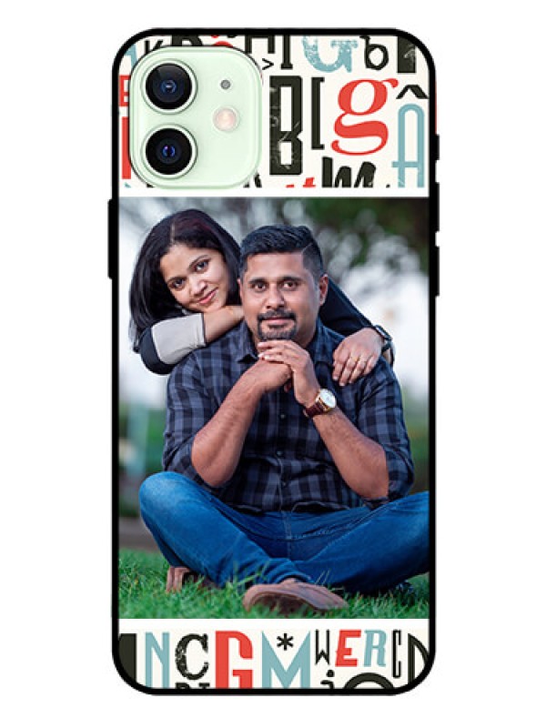 Custom Iphone 12 Personalized Glass Phone Case  - Alphabet Design