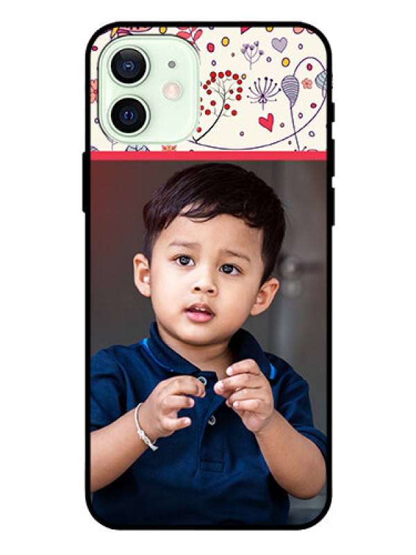Custom Iphone 12 Custom Glass Mobile Case  - Premium Floral Design