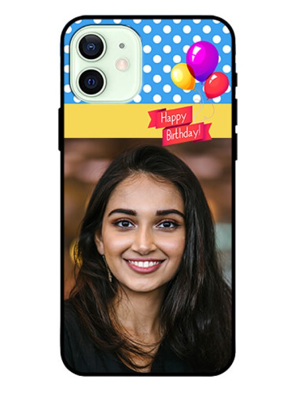 Custom Iphone 12 Custom Glass Mobile Case  - Happy Birthday Design