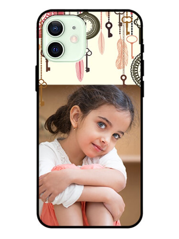 Custom Iphone 12 Custom Glass Mobile Case  - Boho Style Design