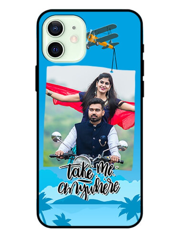 Custom Iphone 12 Custom Glass Mobile Case  - Traveller Design 